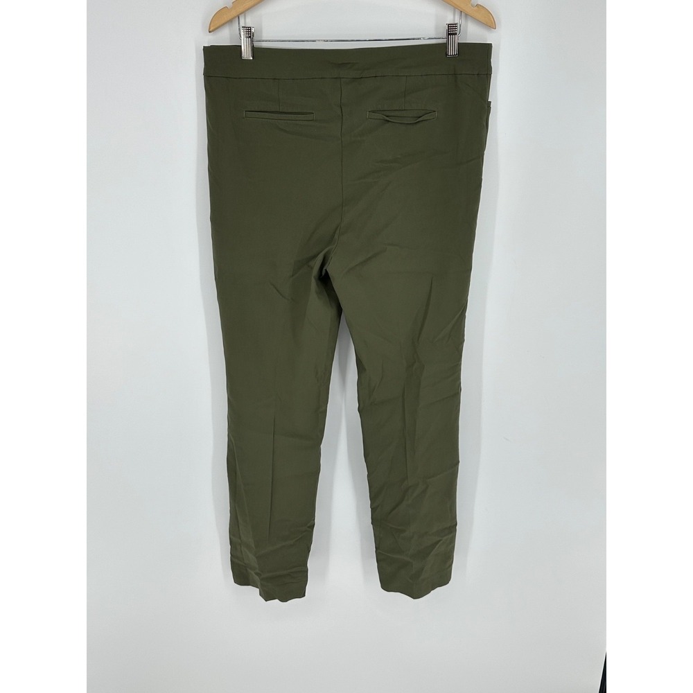 Chicos Women's Sz 14R Olive Green Pull On Straight Leg Stretch Trousers Pants Y0 - Picture 2 of 4